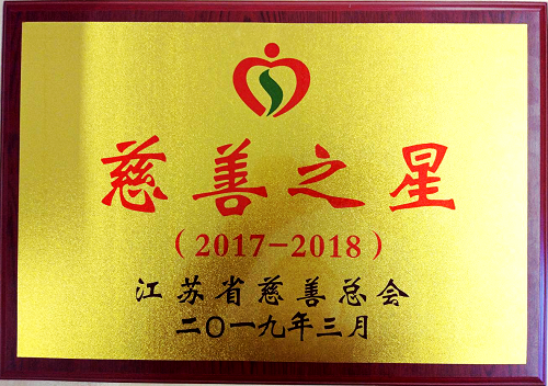 丁山華董事長(zhǎng)獲江蘇省“慈善之星”稱號(hào)