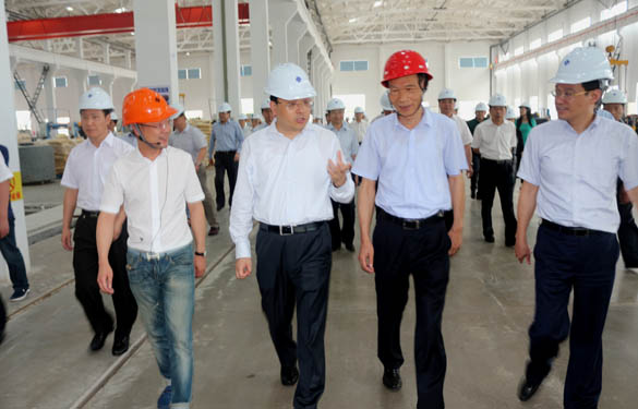 常州市市長費高云一行來上上電纜督查西廠區(qū)三期項目建設(shè)情況